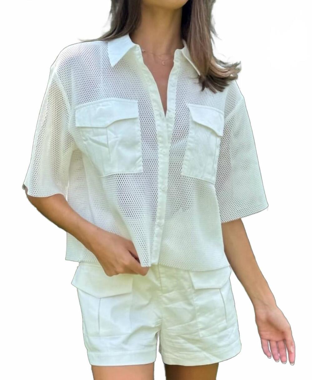 NEW ENDLESS ROSE mesh net with pockets top in white